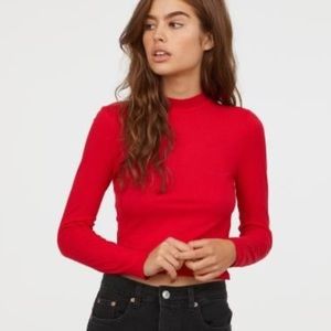 DIVIDED RIBBED PULLOVER LONG SLEEVES TOP